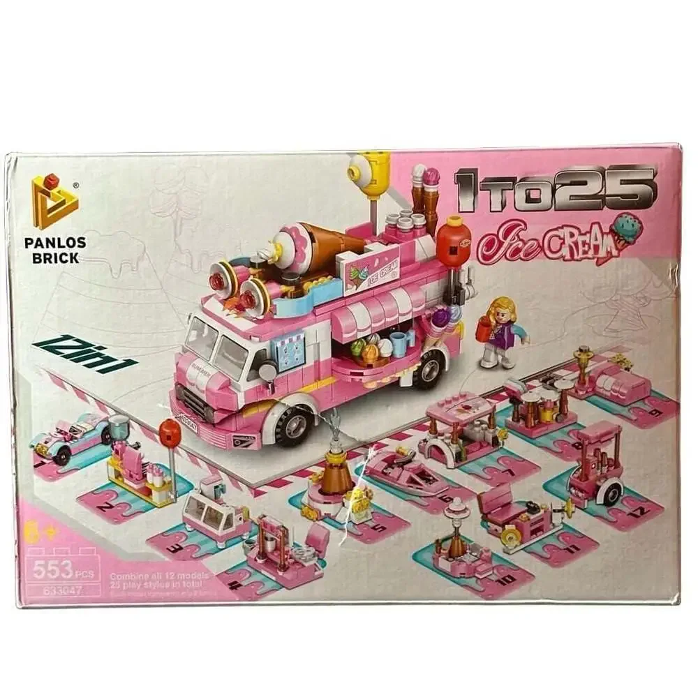 Panlos Brick 12-in-1 Ice Cream Truck Building Set 633047 (553 Pieces)